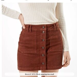 AE High-Waisted A-Line Corduroy Mini Skirt Maroon bronze Size 10